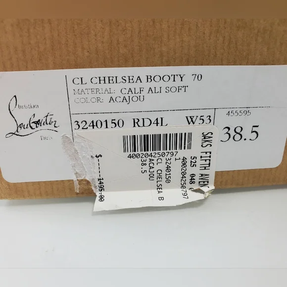 NWT$1,495 Christian Louboutin CL Chelsea Booty 70 Brown Boots Sz 38.5 , US 8.5 - Picture 16 of 16